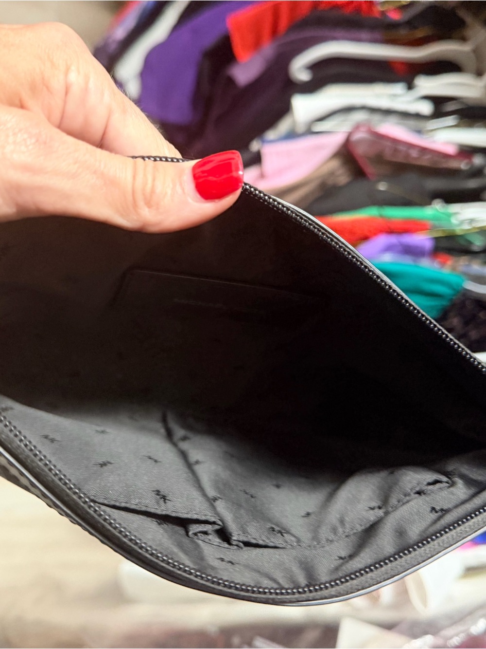 Michael Kors Black Nylon Camo clutch - Picture 2 of 3